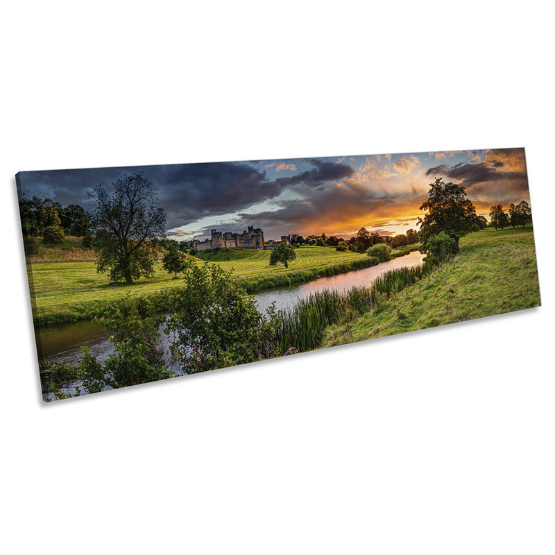 Alnwick Castle Northumberland Panoramic - Wrapped Canvas Print, 40.64cm H x 121.92cm W x 2cm D