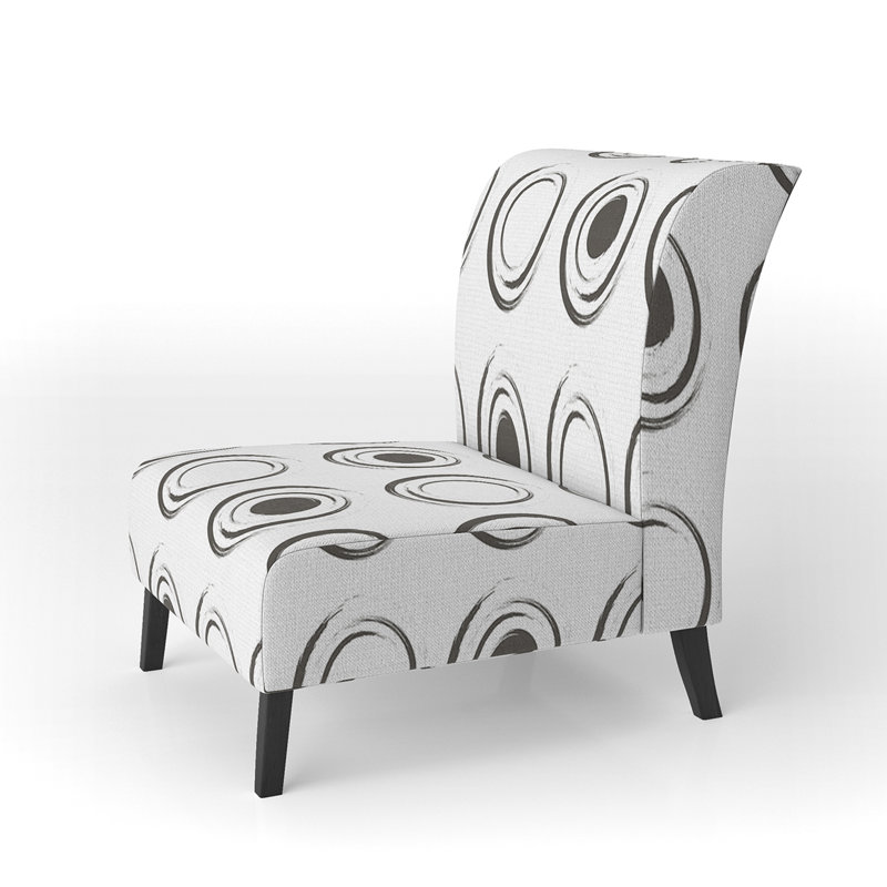 Fauteuil de chambre d'appoint rembourré à motif noir 'Filberto'