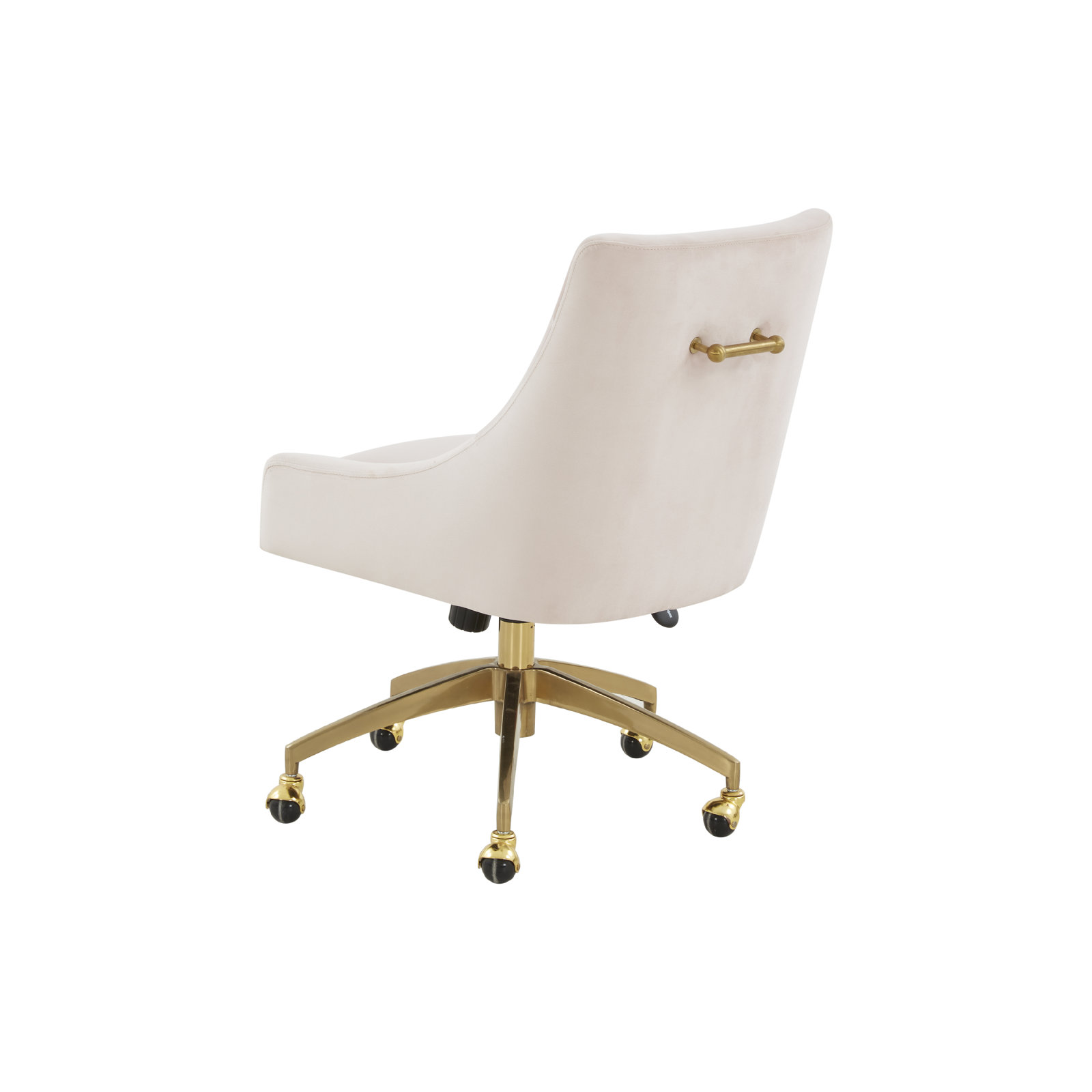 Orna Swivel Office Chair, Light Pink, Gold