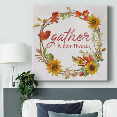 «Gather & Donnez Merci», toile tendue avec châssis