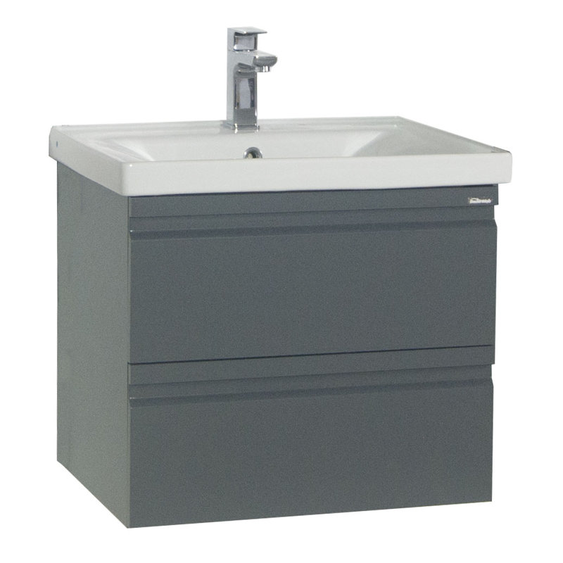 Amelya Bathroom Vanity with Basin, Grey/Brown/Blue