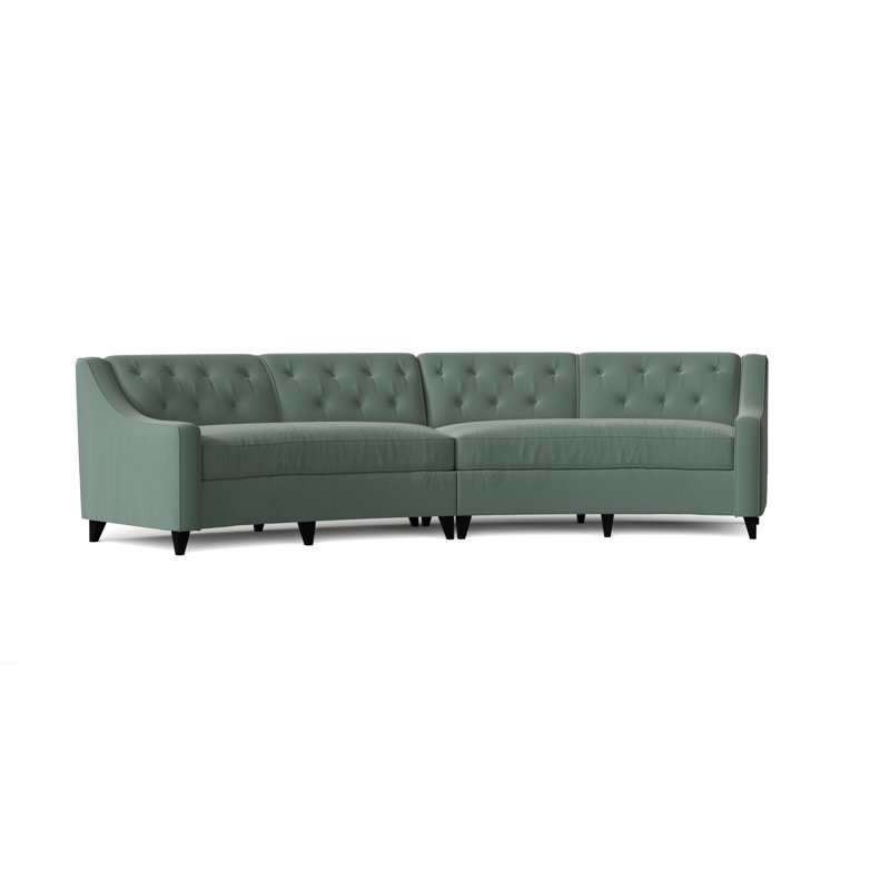 Canapé modulaire de coin symétrique 147 po Charlotte, Lagon, Noir, Plumes / duvet