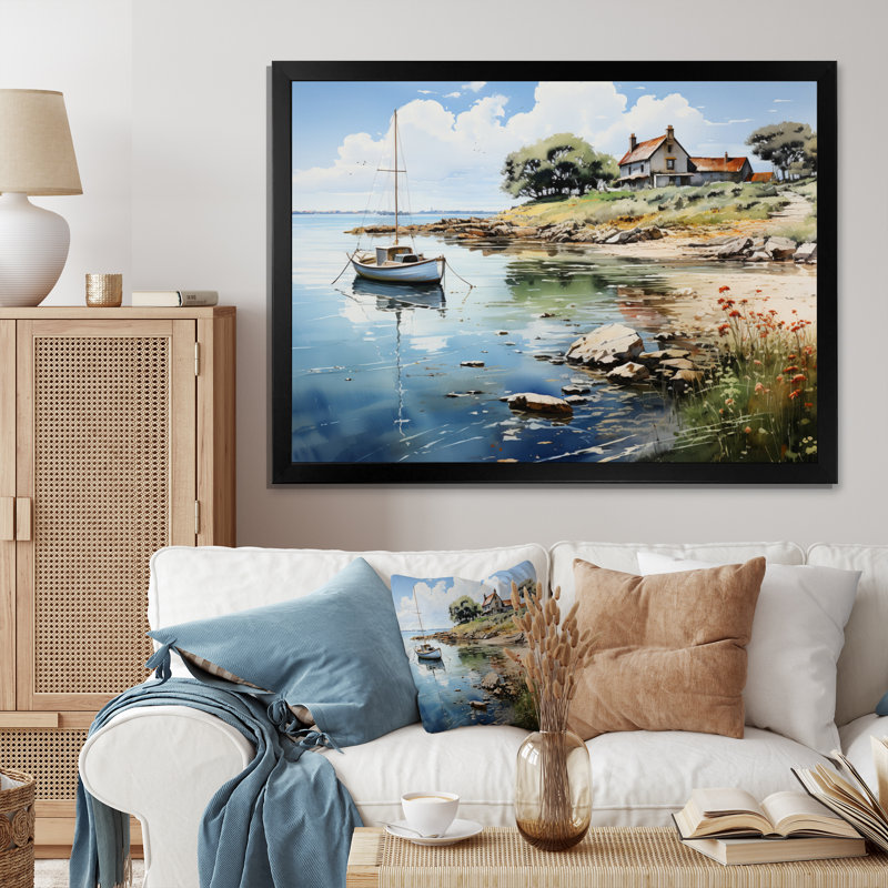 «Danemark Dutch Coastal Beauty I», reproduction sur toile, H 12 po x l 20 po x P 1 po, Cadre photo noir