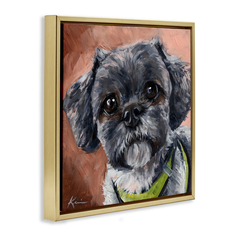 Portrait de chien Shih Tzu, Or, H 25 po x l 25 po