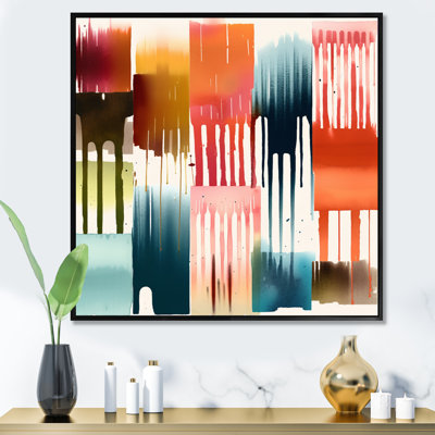 Orange et bleu, expressions artistiques I - impressions sur toile géométriques modernes