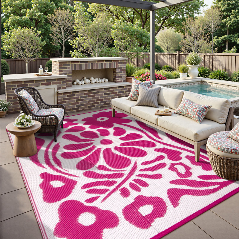 Botho Durable PP Mat for Outdoor Use Area Rug Perfect for Patios, Gardens, and Poolside Areas, Rectangle 8' x 10'