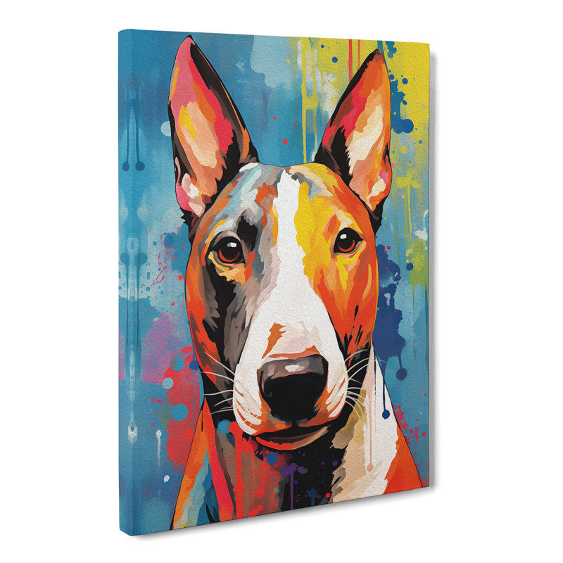 English Bull Terrier Modern - Wrapped Canvas, 76cm H x 50cm W x 3cm D