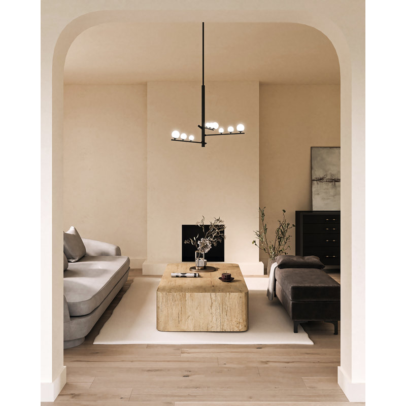 Cypress 3 Arm Opal Glass LED Chandelier, Black