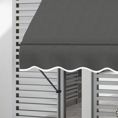 Auvent de terrasse rétractable en polyester Outsunny D
