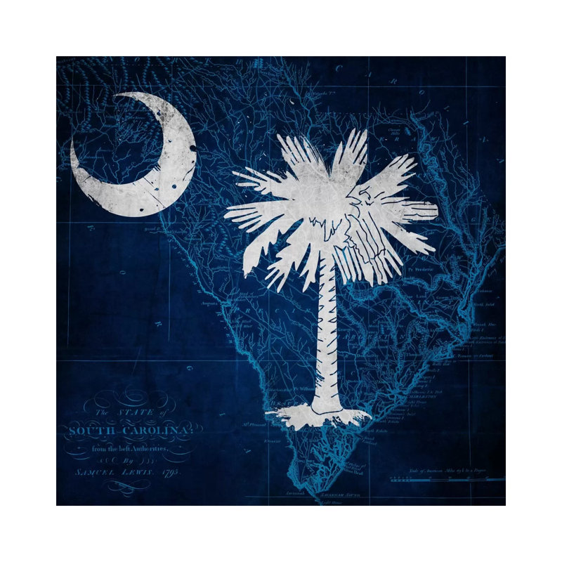 South Carolina (Vintage Map) - Wrapped Canvas Painting, 30.48 cm H x 30.48 cm W