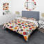 Multicolor Circle Motif II - Ensemble de housse de couette abstrait - Microfibre de polyester-296857227