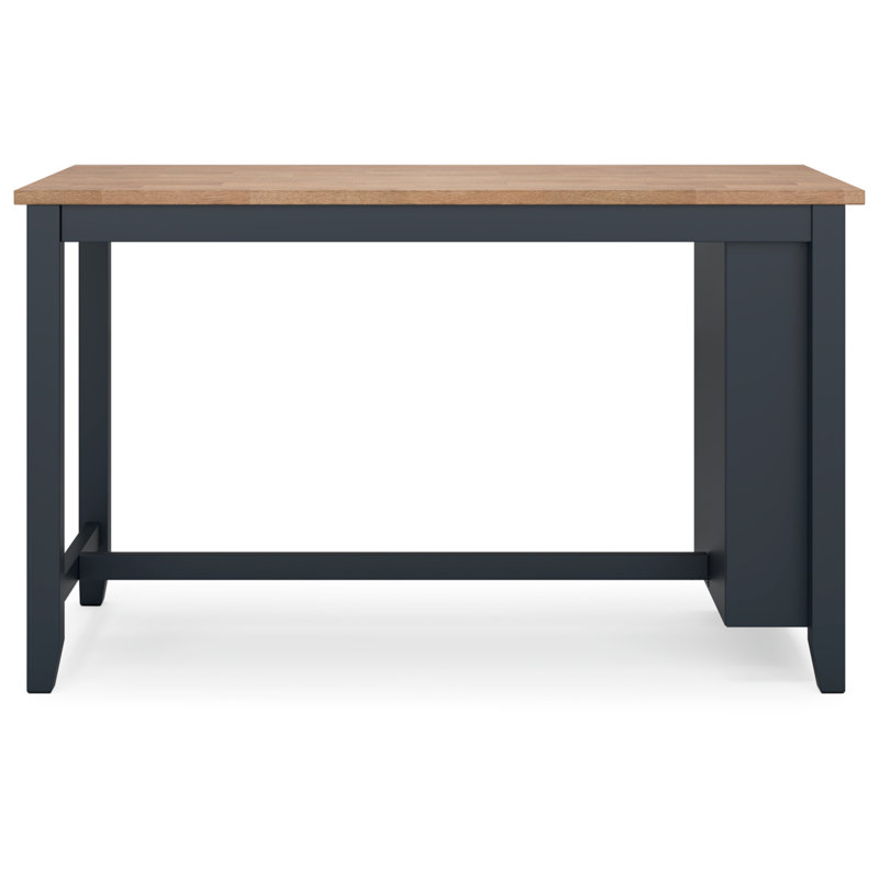 Beige and Blue Extendable Mango Wood Counter Height Dining Table