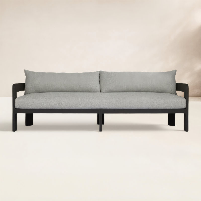 Victorine Outdoor Metal Sofa-96"-Alessi, Concha Fog