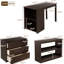 Lit mezzanine simple avec armoire et bureau roulant, bureau de travail mobile en bois, uni-1299710482