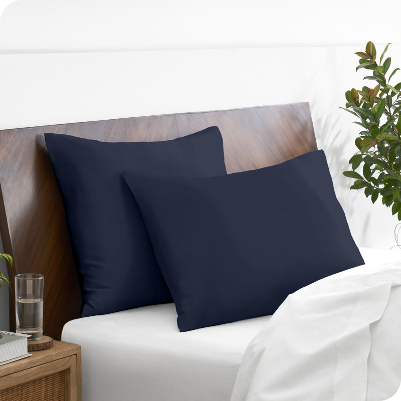Midnight Blue Satin Standard/Queen Pillowcase Set