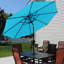 Parasol de marché octogonal 9 pi avec bouton-poussoir Delaplaine - Turquoise-1130741627