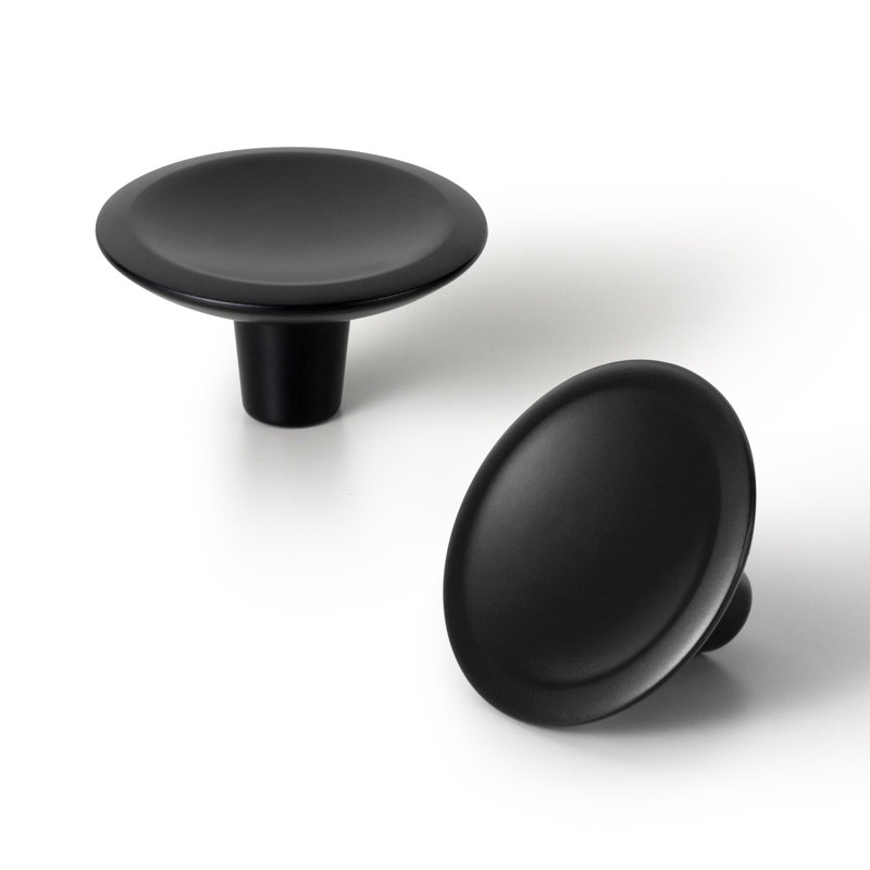 Paquet multiple de boutons de champignon, 1 9/10", Noir, noir, noir, noir