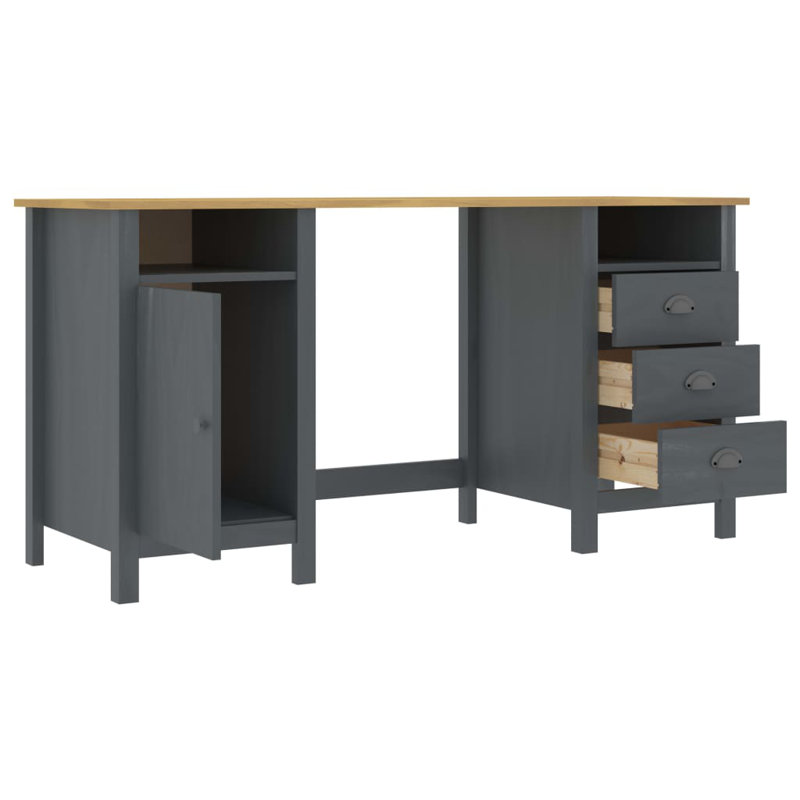 Miceli Hill Range Computer Desk, Brown, Grey