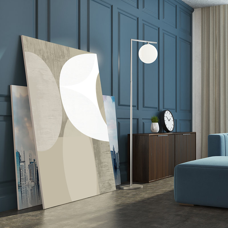 "Black Whiteneutral Shapes 1" par Cartissi, H 72 po x l 48 po