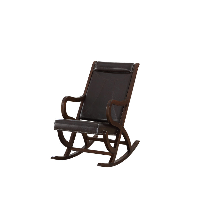 Chaise berçante en cuir synthétique