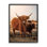 «Longhorn Highland Clever Cow», lever de soleil chaud, giclée, ensemble d'art texturé par Dakota Diener