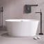 Baignoire de trempage autoportante en acrylique lustré blanc 55 po avec drain chromé