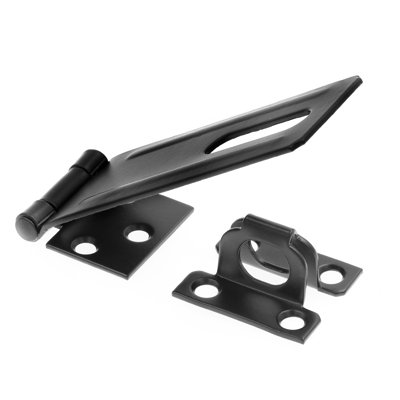 Loquet à charnière de sécurité avec agrafe fixe pour porte et portail Prime-Line de 4 3/8 po avec vis galvanisées avec goupille en laiton massif (paquet de 1)