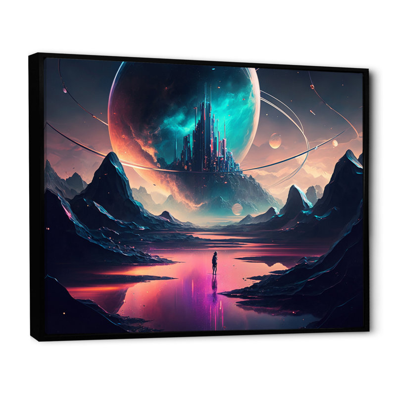 Moon Eclipse Desert Landscape III, reproduction d'art sur toile, Noir, H 12 po x l 20 po x P 1 po
