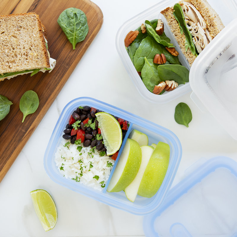 Verre en silicone 23,6 oz Contenant alimentaire, Bleu