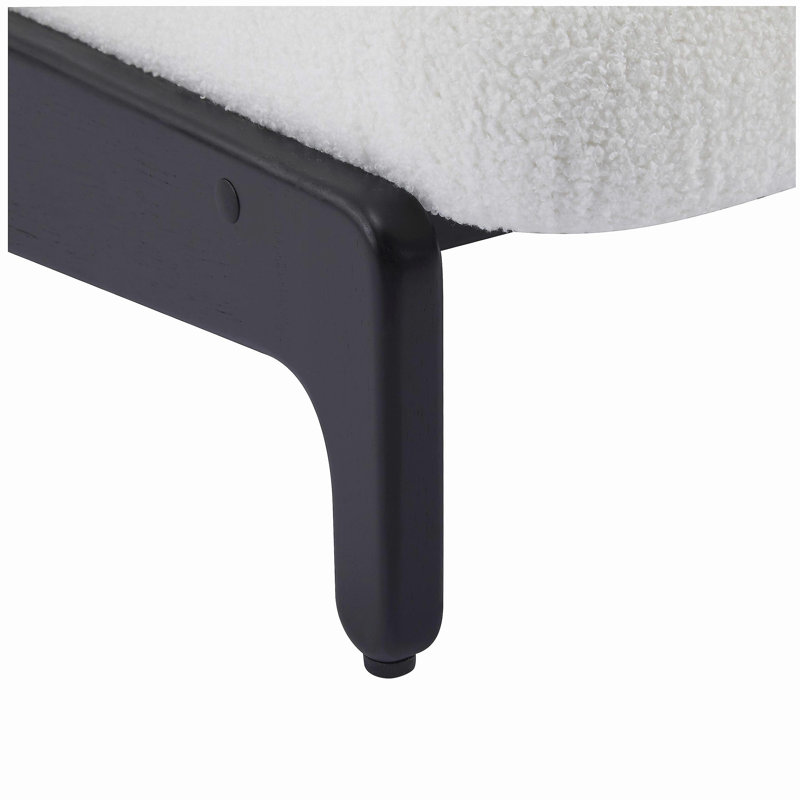 Chaise d'appoint Scott Living Moda blanche avec structure en bois massif noir, ensemble de 2, Blanc