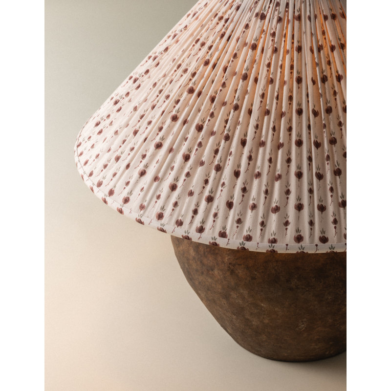 Calabria Table Lamp With Bloom Slate Shade, Primrose Red Shade