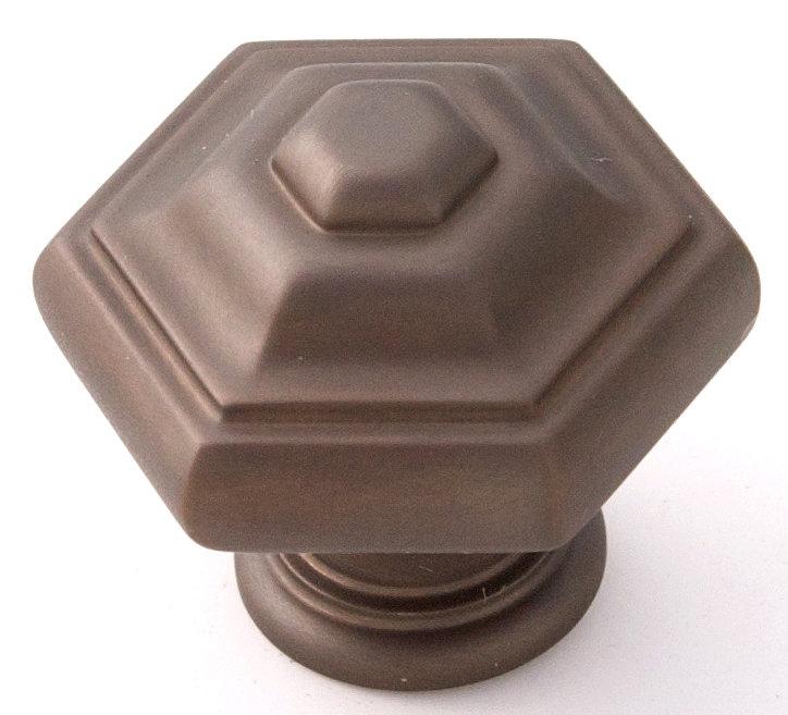 Poignée géométrique de 1 1/4 po de longueur, Bronze chocolat