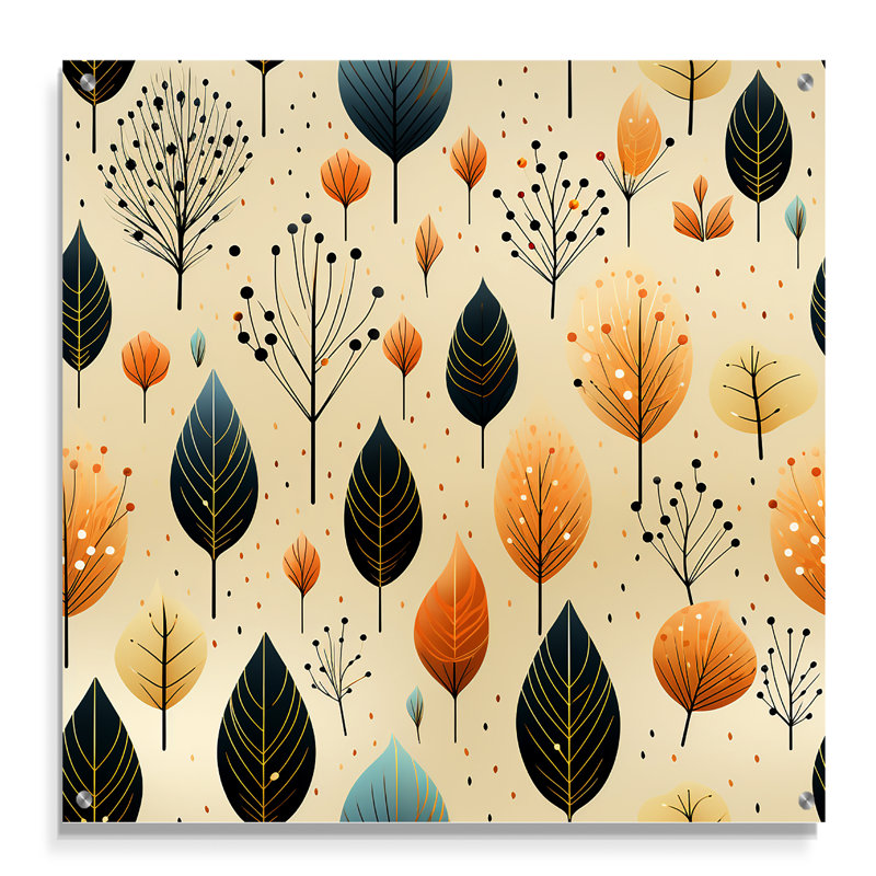 Tring - Plantes, art mural acrylique, H 36 po x l 36 po