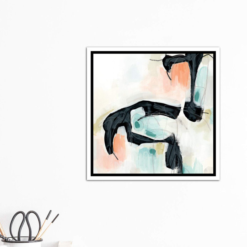 «Pastel Horizon II» par June Erica Vess, reproduction de cadre photo, H 18 po x l 18 po x 1,5 po, Toile blanche encadrée