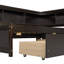 Lit de jour simple espresso en pin avec bibliothèque et ports USB-642851154
