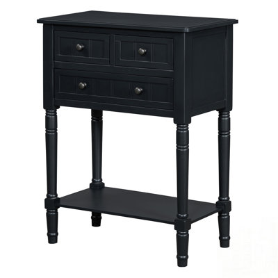 Narrow Console Table with Three Storage Drawers and Bottom Shelf, Perfect for Small Spaces and Elegant Decor