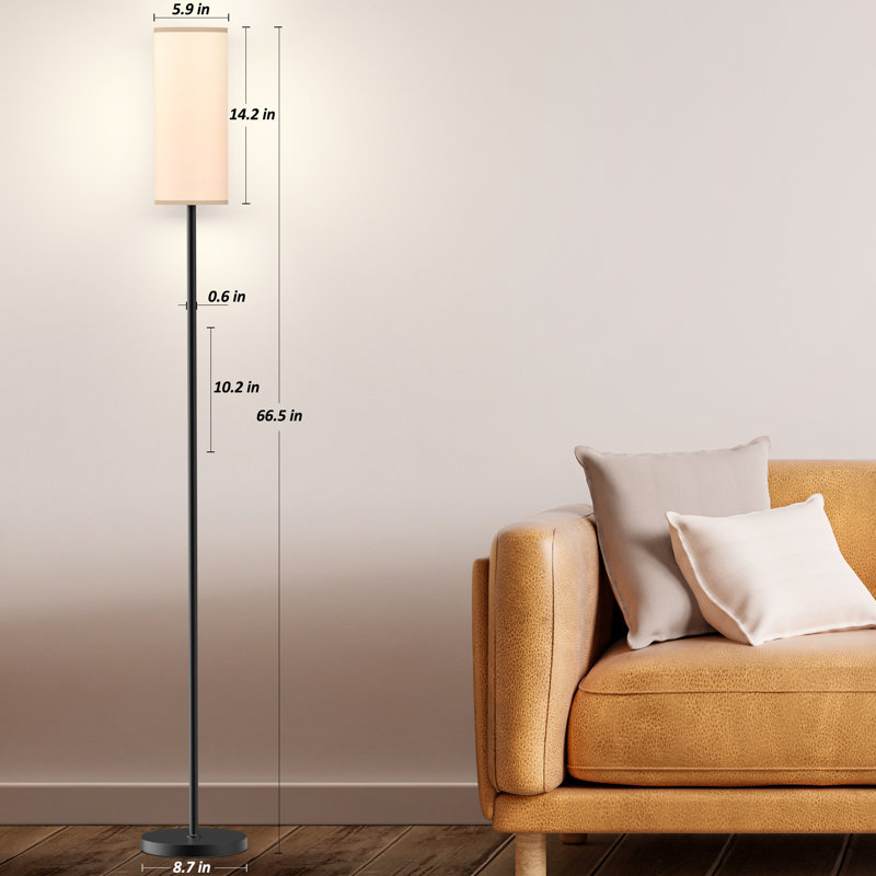 Lampe sur pied 66,5 po Rodenal, Blanc