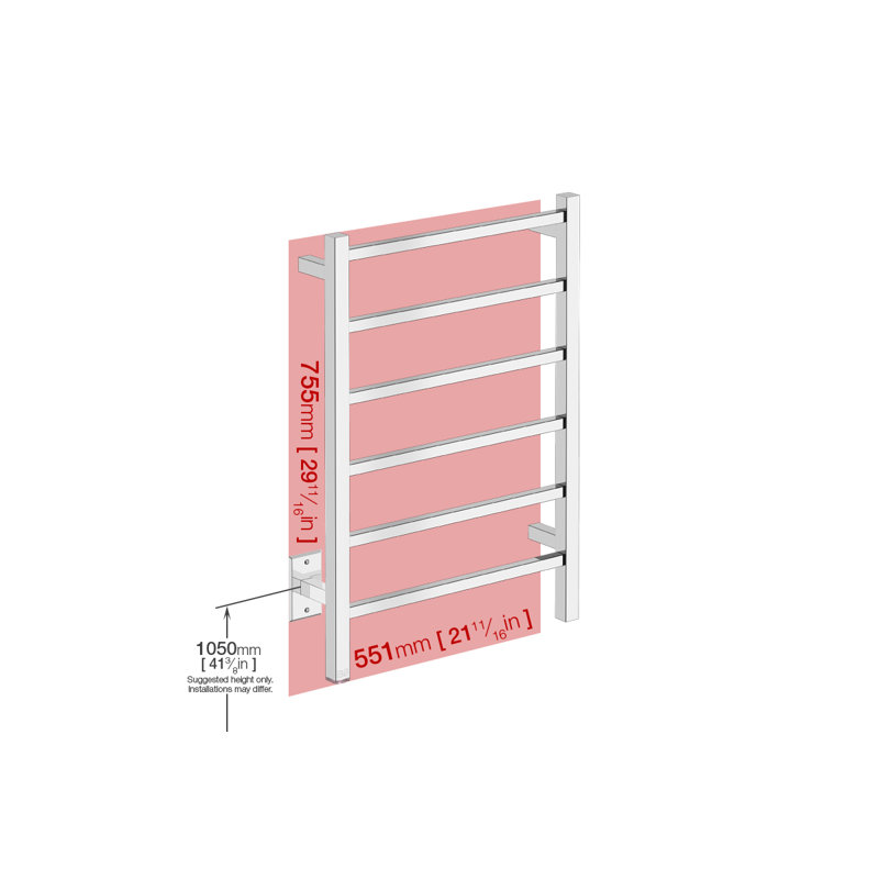 Cubic 4 Wall Mounted Towel Rack, Polished Stainless Steel