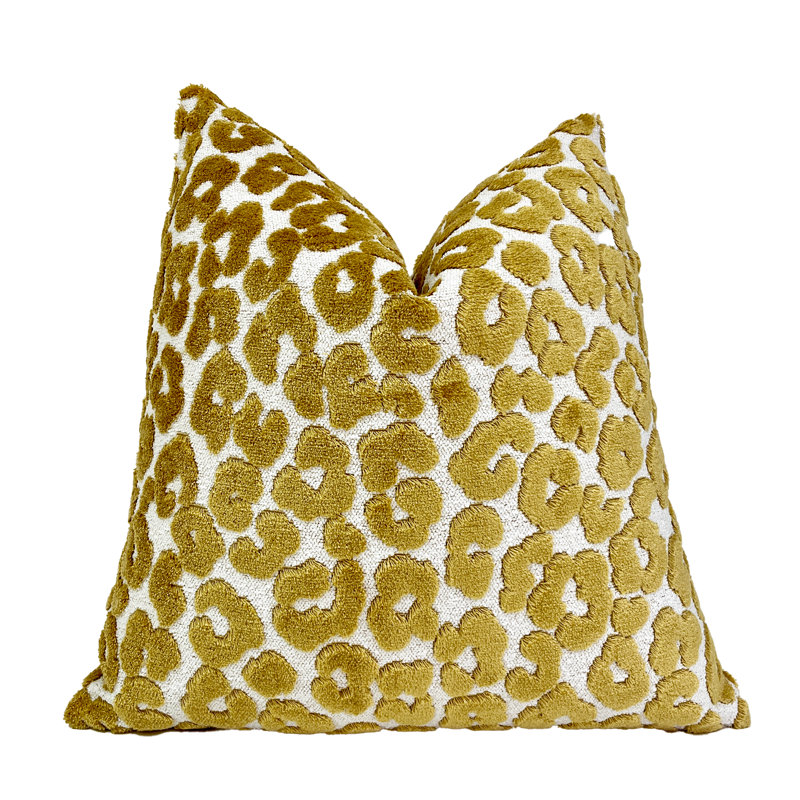 Housse de coussin en velours, H 22 po x l 22 po, Imprimé animal doré