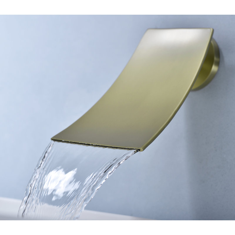 Wall Mount Widespread Bathroom Faucet, Gold
