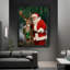 Père Noël rétro noir encadré avec art mural de style rétro-53559113