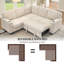 Canapé-lit modulaire en L 81 po avec lit escamotable, rangement et chargement USB-290635353