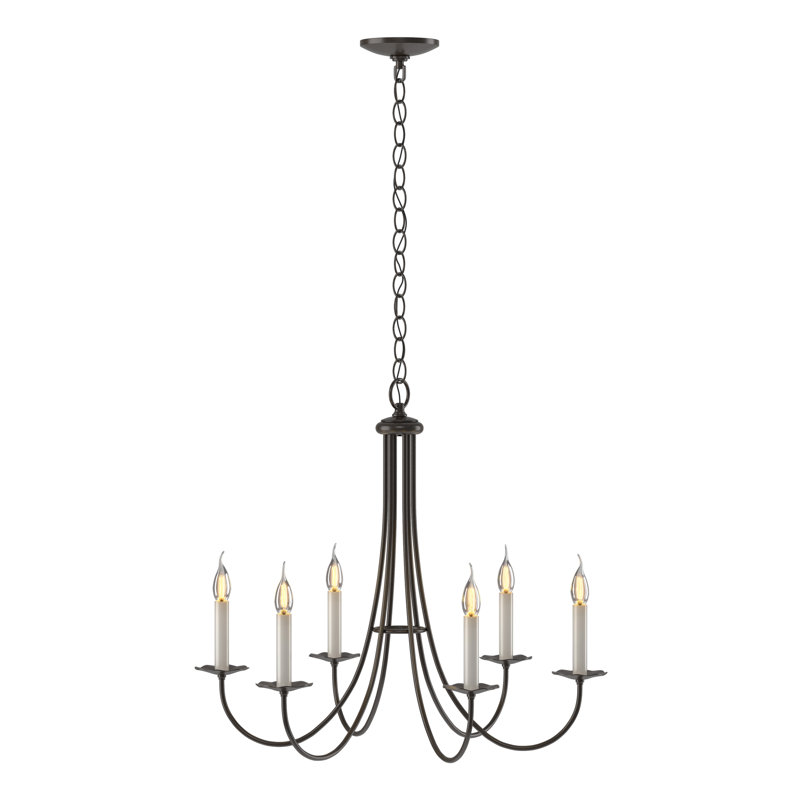 Simple Sweep 6-Light Candle Style Classic/Traditional Chandelier, Oil Rubbed Bronze