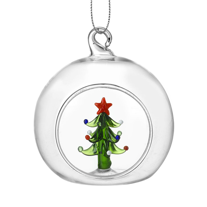 8cm Clear Glass Bauble
