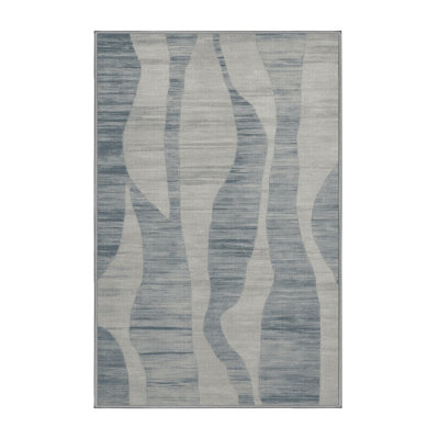 Tapis abstrait gris lavable à la machine