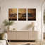 Outils de forgeron sur établi en bois, ensemble de 3 toiles d'art mural-134006328