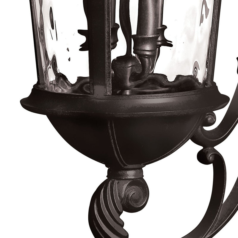 Windsor 3-Light Outdoor Wall Lantern, 25.5" H x 9.5" W x 12" D, Black
