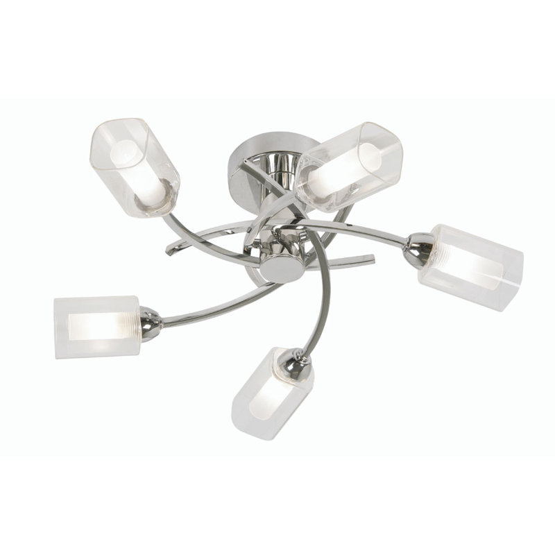 Warnant Glass Full Track Lighting Kit, Chrome