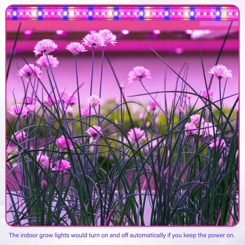 Bandes de lumière pour plantes d'intérieur avec amplificateur de puissance de 20W à DEL avec ampoule marche / arrêt 3/9 / 12H, 10 niveaux d'intensité, 48 DEL par tube, pour la culture hydroponique, mélange, 2 tubes, 1 paquet