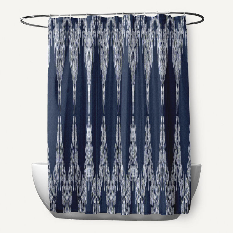 Rideau de douche simple à 12 boutons Avalon, Bleu marine
